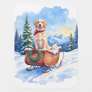 Irish Setter Enjoying Christmas Sleigh Ride Winter Baby Blanket