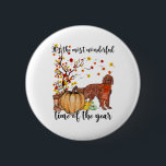 Irish Setter Fall Pumpkins Autumn Leaf Tree  Button<br><div class="desc">Irish Setter Fall Pumpkins Autumn Leaf Tree</div>