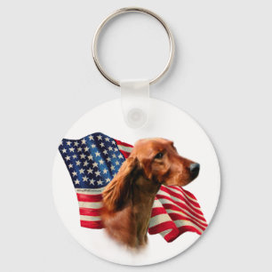Irish Setter Flag Keychain
