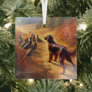 Irish Setter      Glass Ornament