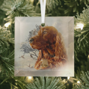 Irish Setter Glass Ornament