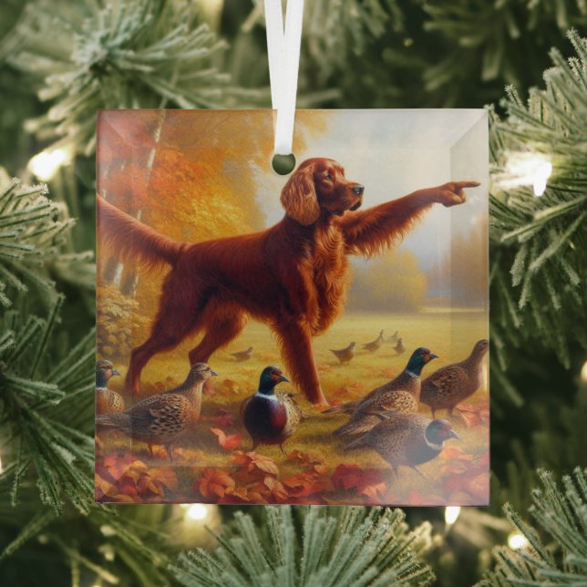 Irish Setter      Glass Ornament (Insitu)