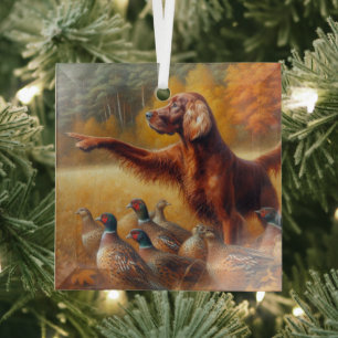 Irish Setter Glass Ornament