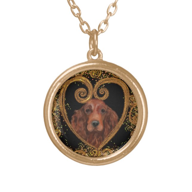  IRISH SETTER GOLD PLATED NECKLACE (Front)