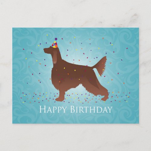Irish Setter Happy Birthday Design Postcard