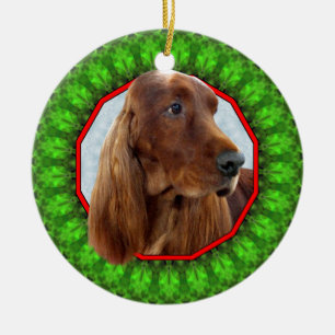 Irish Setter Happy Howliday Ceramic Ornament