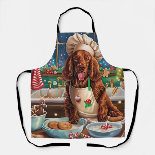 Irish Setter Holiday Baking Festive Christmas  Apron