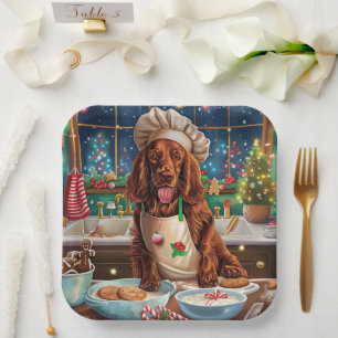 Irish Setter Holiday Baking: Festive Christmas  Paper Plates
