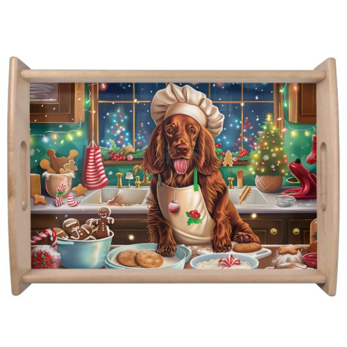 Irish Setter Holiday Baking Festive Christmas  Serving Tray