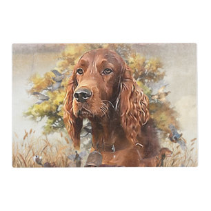 Irish Setter Hunting Pheasant ,Art Placemat