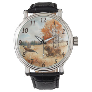 Irish Setter in the Field – Pheasant Hunting Elega Watch