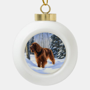 Irish Setter Let It Snow Christmas Ceramic Ball Christmas Ornament