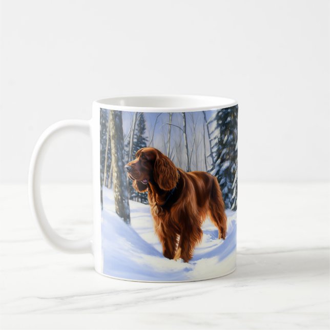 Irish Setter Let It Snow Christmas Coffee Mug (Left)