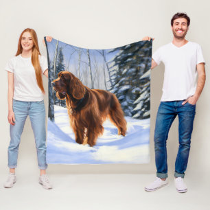 Irish Setter Let It Snow Christmas Fleece Blanket