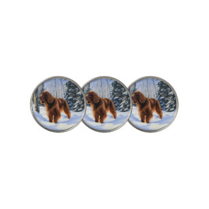 Irish Setter Let It Snow Christmas Golf Ball Marker