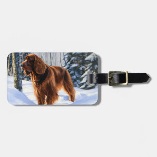 Irish Setter Let It Snow Christmas Luggage Tag