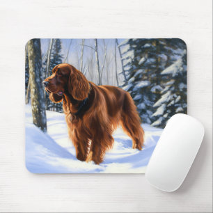 Irish Setter Let It Snow Christmas Mouse Pad