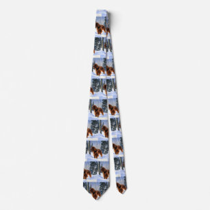 Irish Setter Let It Snow Christmas Neck Tie