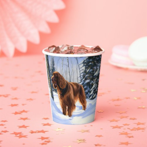 Irish Setter Let It Snow Christmas Paper Cups