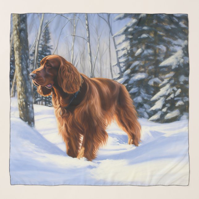 Irish Setter Let It Snow Christmas Scarf (Front)