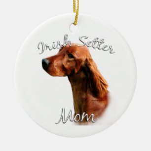 Irish Setter Mom 2 Ceramic Ornament