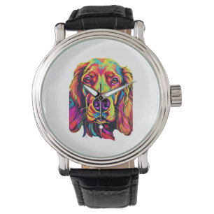 Irish Setter Neon Design Watch
