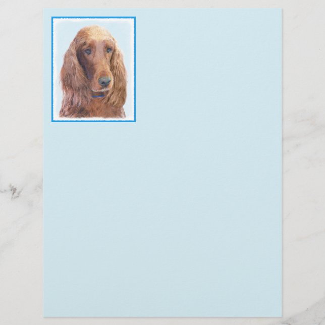 Irish Setter Painting - Cute Original Dog Art (Front)