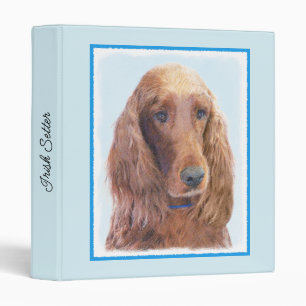 Irish Setter Painting - Cute Original Dog Art 3 Ring Binder