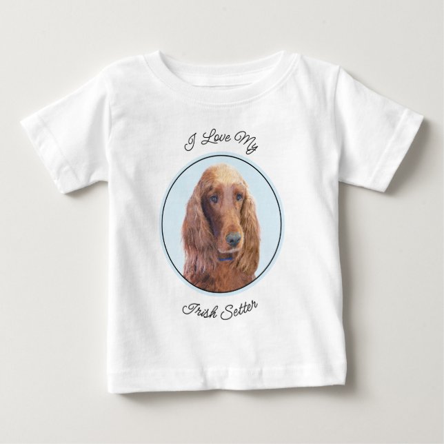 Irish Setter Painting - Cute Original Dog Art Baby T-Shirt (Front)