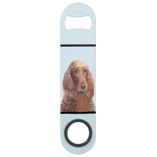 Irish Setter Painting - Cute Original Dog Art Bar Key