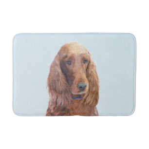 Irish Setter Painting - Cute Original Dog Art Bath Mat