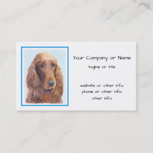Irish Setter Painting - Cute Original Dog Art Business Card