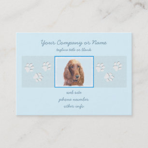 Irish Setter Painting - Cute Original Dog Art Business Card