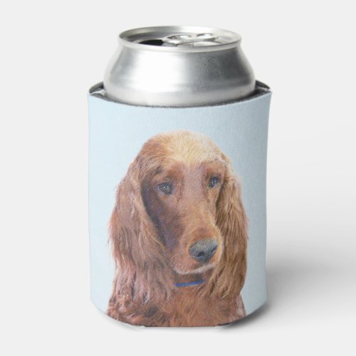 Irish Setter Painting _ Cute Original Dog Art Can Cooler