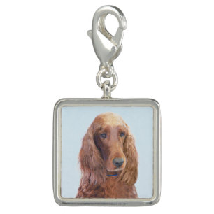 Irish Setter Painting - Cute Original Dog Art Charm