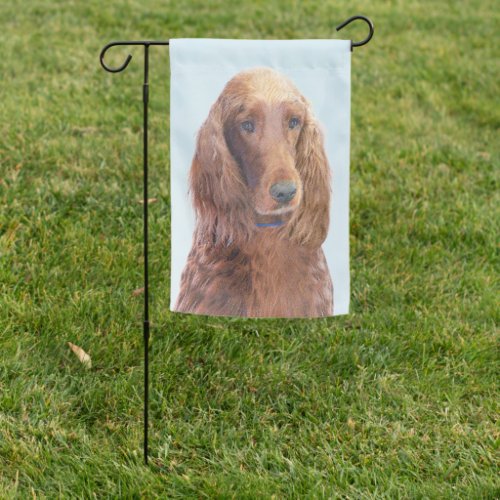 Irish Setter Painting _ Cute Original Dog Art Garden Flag