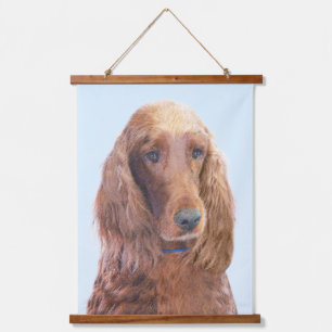 Irish Setter Painting - Cute Original Dog Art Hanging Tapestry