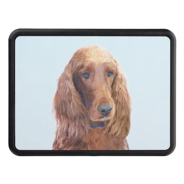 Irish Setter Painting - Cute Original Dog Art Hitch Cover (Front)