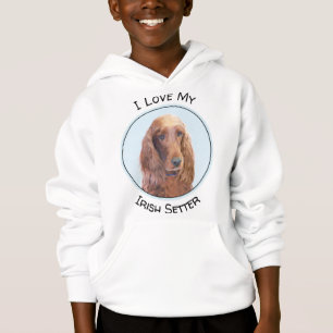 Irish Setter Painting - Cute Original Dog Art Hoodie