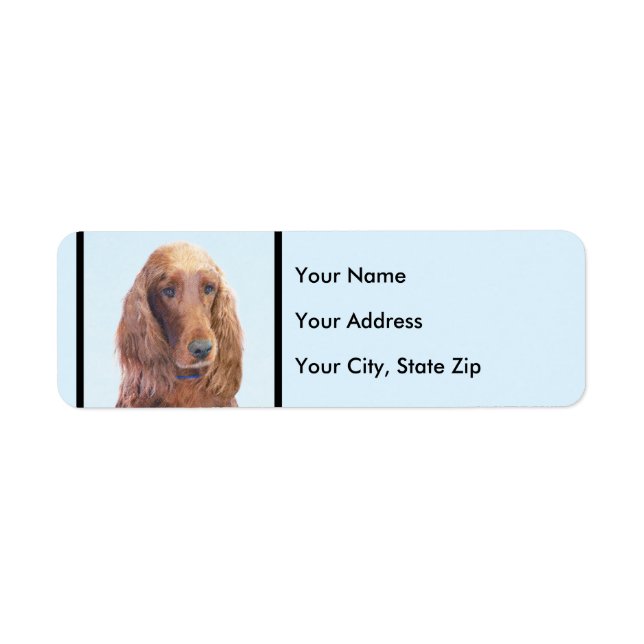 Irish Setter Painting - Cute Original Dog Art Label (Front)