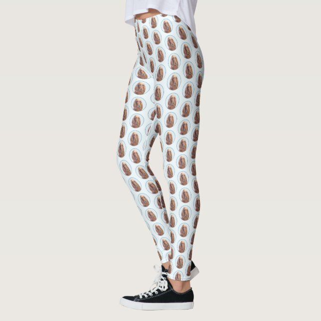 Irish Setter Painting - Cute Original Dog Art Leggings (Left)
