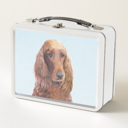 Irish Setter Painting _ Cute Original Dog Art Metal Lunch Box