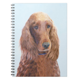 Irish Setter Painting - Cute Original Dog Art Notebook