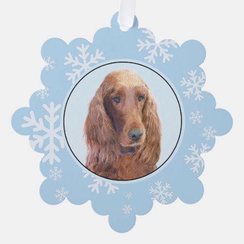 Irish Setter Painting _ Cute Original Dog Art Ornament Card