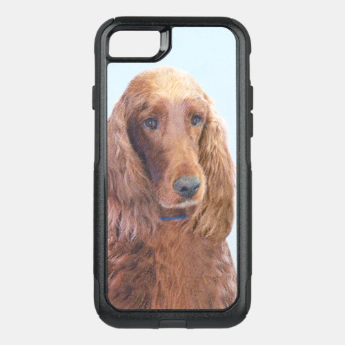 Irish Setter Painting _ Cute Original Dog Art OtterBox Commuter iPhone SE87 Case