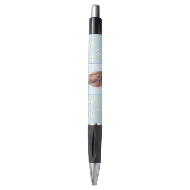 Irish Setter Painting - Cute Original Dog Art Pen (Front Vertical)