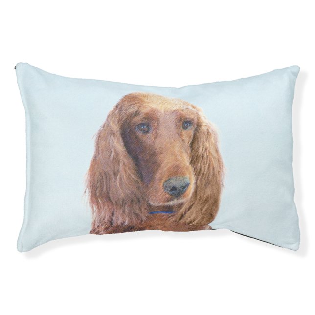 Irish Setter Painting - Cute Original Dog Art Pet Bed (Front)