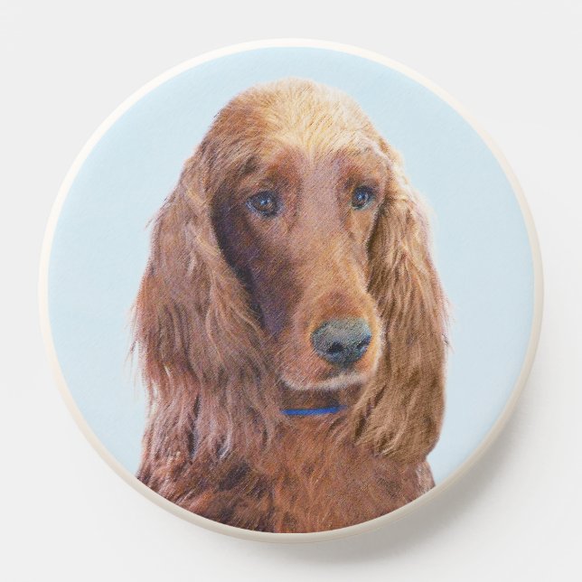Irish Setter Painting - Cute Original Dog Art PopSocket (Popsocket)