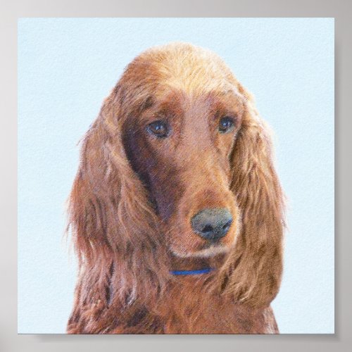 Irish Setter Painting _ Cute Original Dog Art Poster