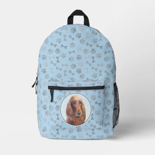 Irish Setter Painting _ Cute Original Dog Art Printed Backpack